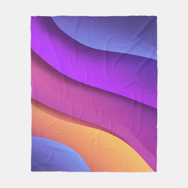 Vibrant Wave Gradient Fleece Blanket (Front)