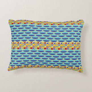 Vibrant Waves Mosaic Accent Pillow