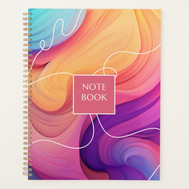 Vibrant Waves Notebook Planner (Front)