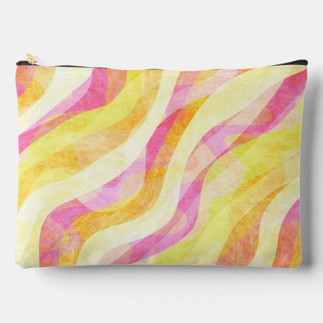 Vibrant Wavy Abstract Pattern Accessory Pouch (Front)