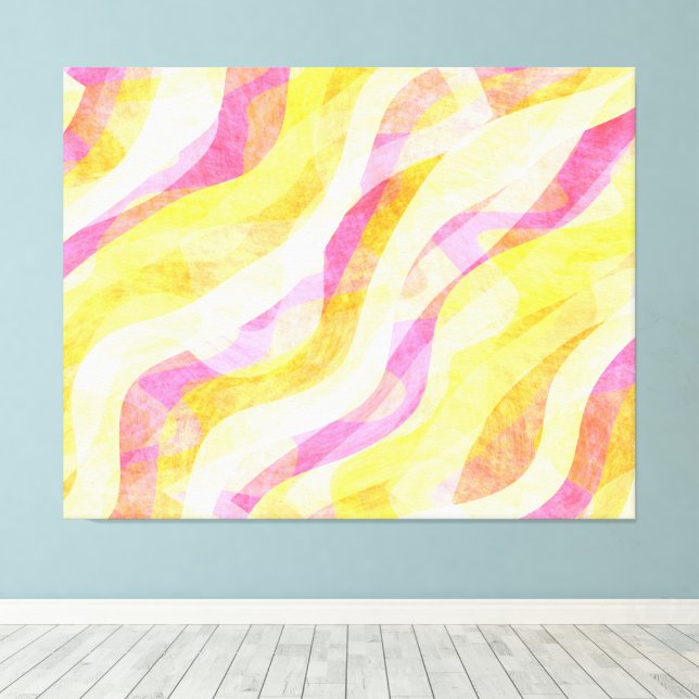 Vibrant Wavy Abstract Pattern Canvas Print (Insitu(Wood Floor))