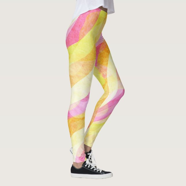 Vibrant Wavy Abstract Pattern Leggings (Right)