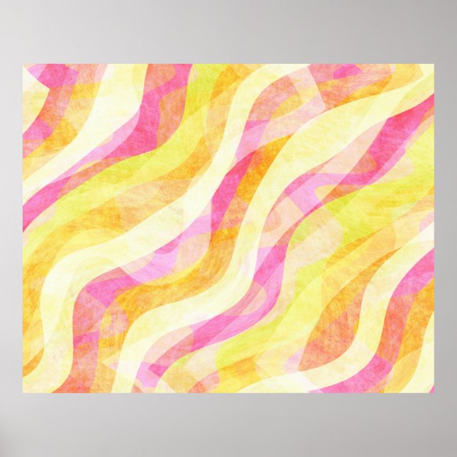 Vibrant Wavy Abstract Pattern Poster (Front)