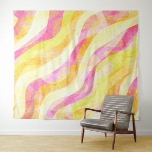 Vibrant Wavy Abstract Pattern Tapestry