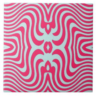 Vibrant Wavy Symmetry Design Tile