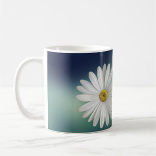 Vibrant White Daisy Floral Morning Inspiration Coffee Mug