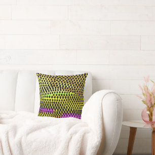 "Vibrant Wilderness" Colourful Abstract Print Throw Pillow
