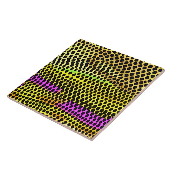 "Vibrant Wilderness" Colourful Abstract Print Tile (Side)