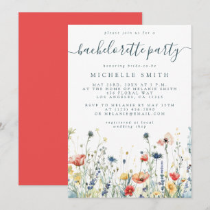 Vibrant Wildflower Bachelorette Party Invitation