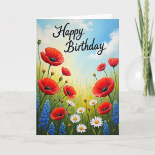 Vibrant Wildflower Birthday Card