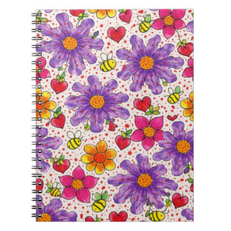 Vibrant Wildflower Blooms  Notebook