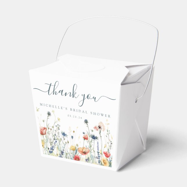 Vibrant Wildflower Bridal Shower Favor Box (Front Side)