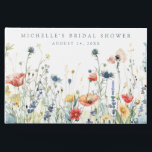 Vibrant Wildflower Bridal Shower Guest Book<br><div class="desc">This design features a border of vibrant wildflowers in shades of red,  yellow,  green,  teal,  and blue. Perfect for casual summer bridal showers.</div>