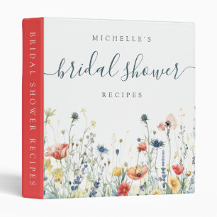 Vibrant Wildflower Bridal Shower Recipes Binder