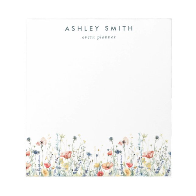 Vibrant Wildflower Business Notepad (Front)