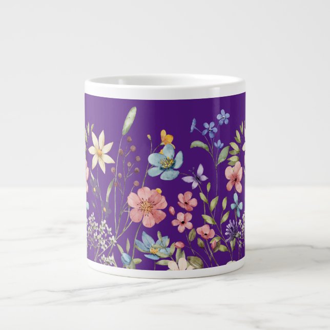 Vibrant Wildflower Garden  Large Coffee Mug (Front)