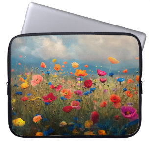 Vibrant Wildflower Impressionist Laptop Sleeve