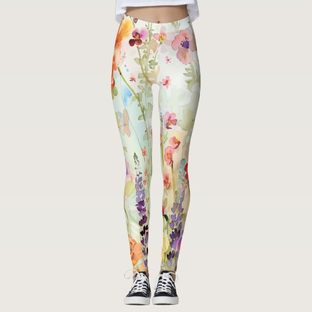 Vibrant Wildflower Leggings (Front)