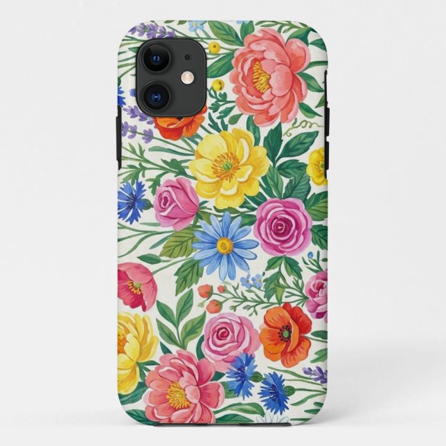 Vibrant Wildflower Meadow Botanical Garden Print Case-Mate iPhone Case (Back)