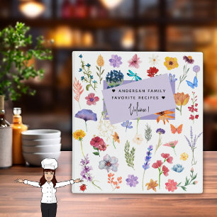 Vibrant Wildflower Pattern Family Recipe Binder