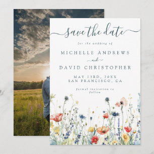 Vibrant Wildflower Photo Save The Date