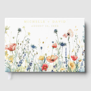 Vibrant Wildflower Wedding Guest Book