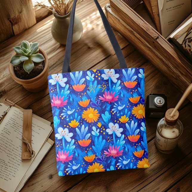 Vibrant Wildflower Wellness Tote Bag (Creator Uploaded)