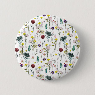 Vibrant Wildflowers 2 Inch Round Button