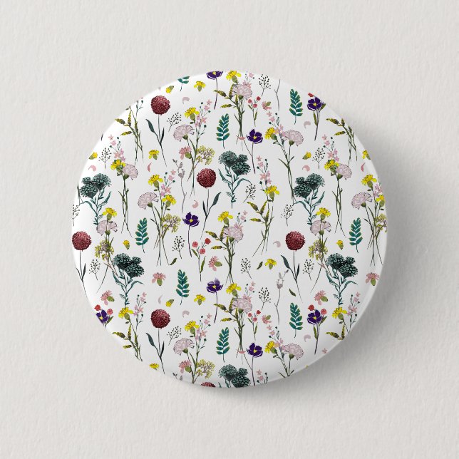 Vibrant Wildflowers 2 Inch Round Button (Front)