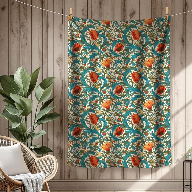 Vibrant William Morris Timeless Floral Elegance Fleece Blanket (Vibrant William Morris Timeless Floral Elegance Fleece Blanket)