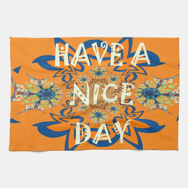 Vibrant Wishes: Have a Nice Day Art Print Design Kitchen Towel (Horizontal)