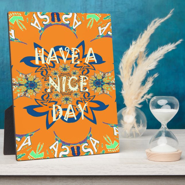 Vibrant Wishes: Have a Nice Day Art Print Design Plaque (Side)