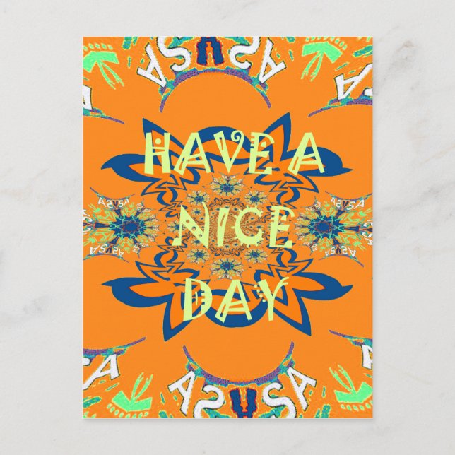 Vibrant Wishes: Have a Nice Day Art Print Design Postcard (Front)