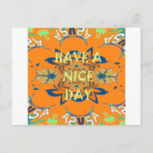 Vibrant Wishes: Have a Nice Day Art Print Design Postcard