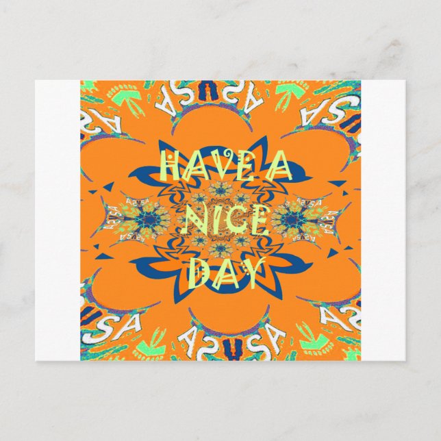 Vibrant Wishes: Have a Nice Day Art Print Design Postcard (Front)