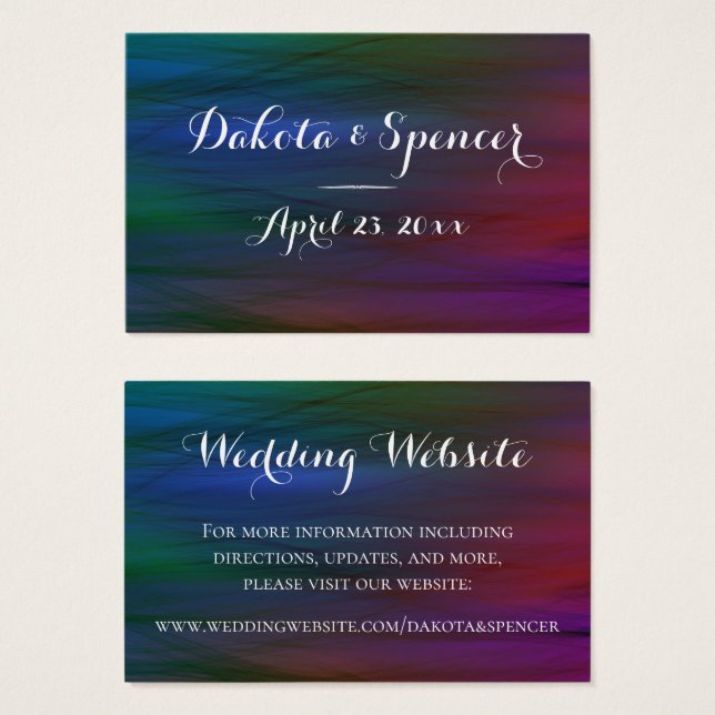 Vibrant Wisps | Dark Watercolor Wedding Website (Front & Back)