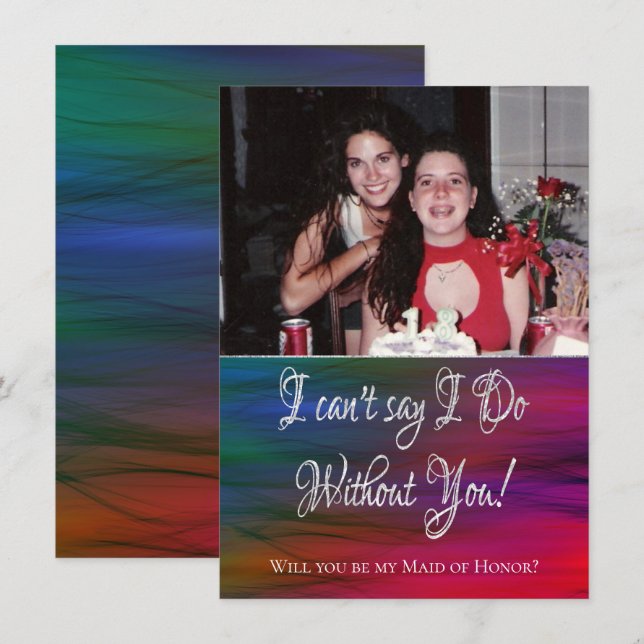 Vibrant Wisps | Photo Cant Say I Do Without You Invitation (Front/Back)