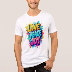 Vibrant Words: Love, Peace, and Joy Tri-Blend Shirt