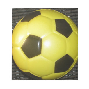 Vibrant Yellow and Black Football (Soccer) Art Notepad