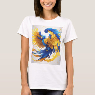 "Vibrant Yellow and Blue Phoenix T-Shirt – Stand O