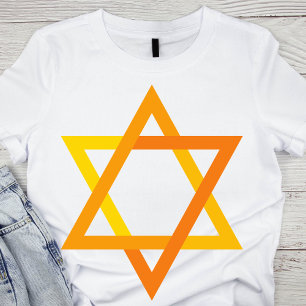 Vibrant Yellow and Orange Star of David T-Shirt