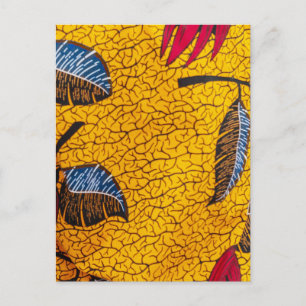 Vibrant Yellow Ankara African Wax Print Fabric Postcard