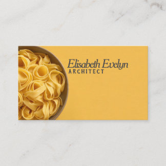 Vibrant Yellow Background with Pasta Bowl Business Card