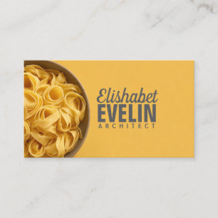 Vibrant Yellow Background with Pasta Bowl Business Card