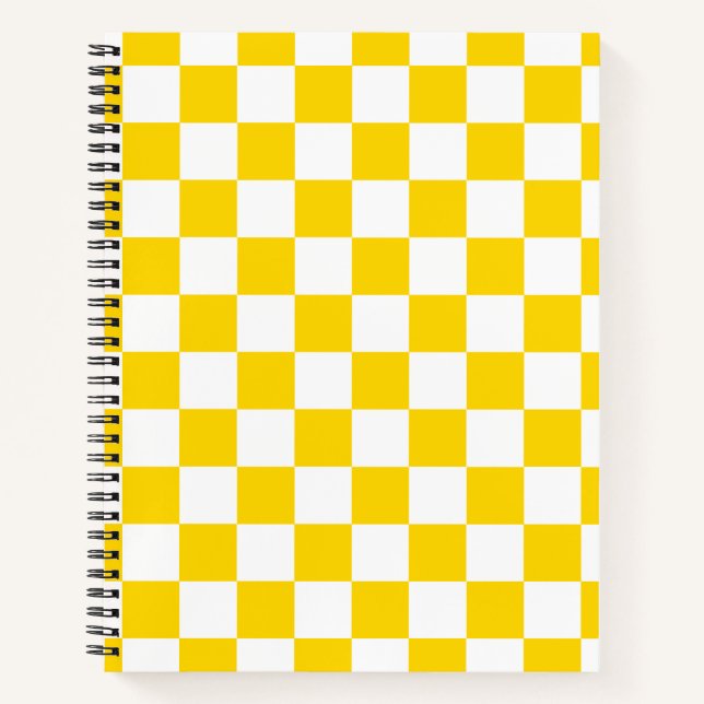Vibrant Yellow Chequered Notebook (Front)