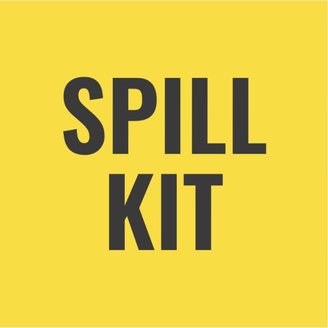Vibrant Yellow Customizable Spill Kit Container (Front)