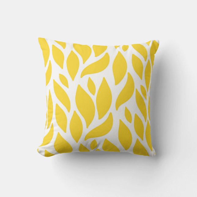 Vibrant Yellow Decorative Modern Pattern 10 Throw Pillow (Front)