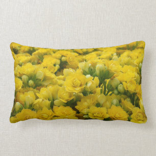 Vibrant Yellow Flowers Beautiful Nature Photograph Lumbar Pillow