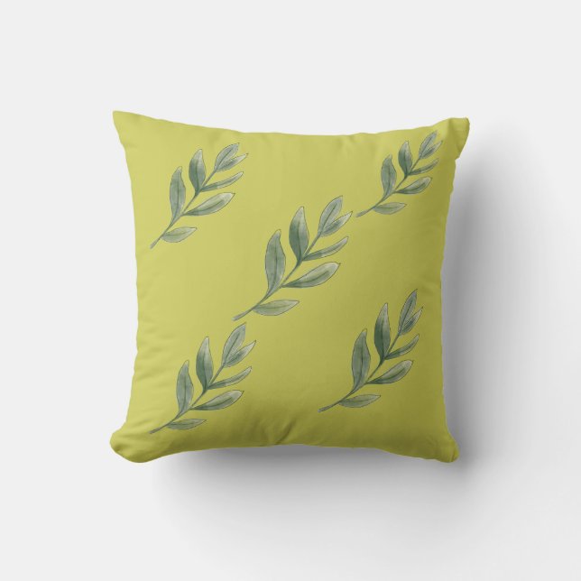  Vibrant Yellow Leaves Square Pillow (Front)