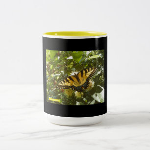 Vibrant Yellow Monarch Two-Tone Coffee Mug